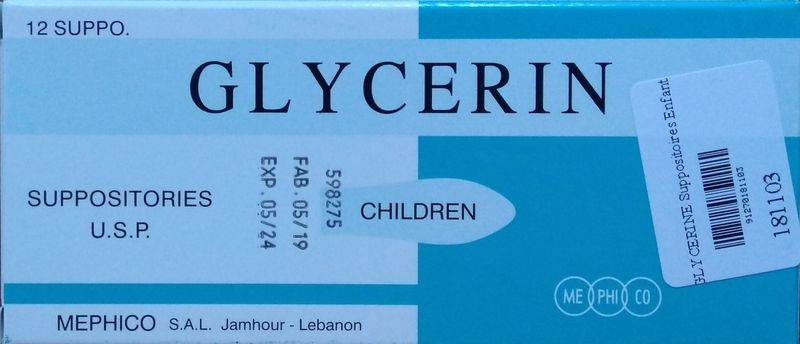 Suppositoires Enfants Glycerine USP Mephico